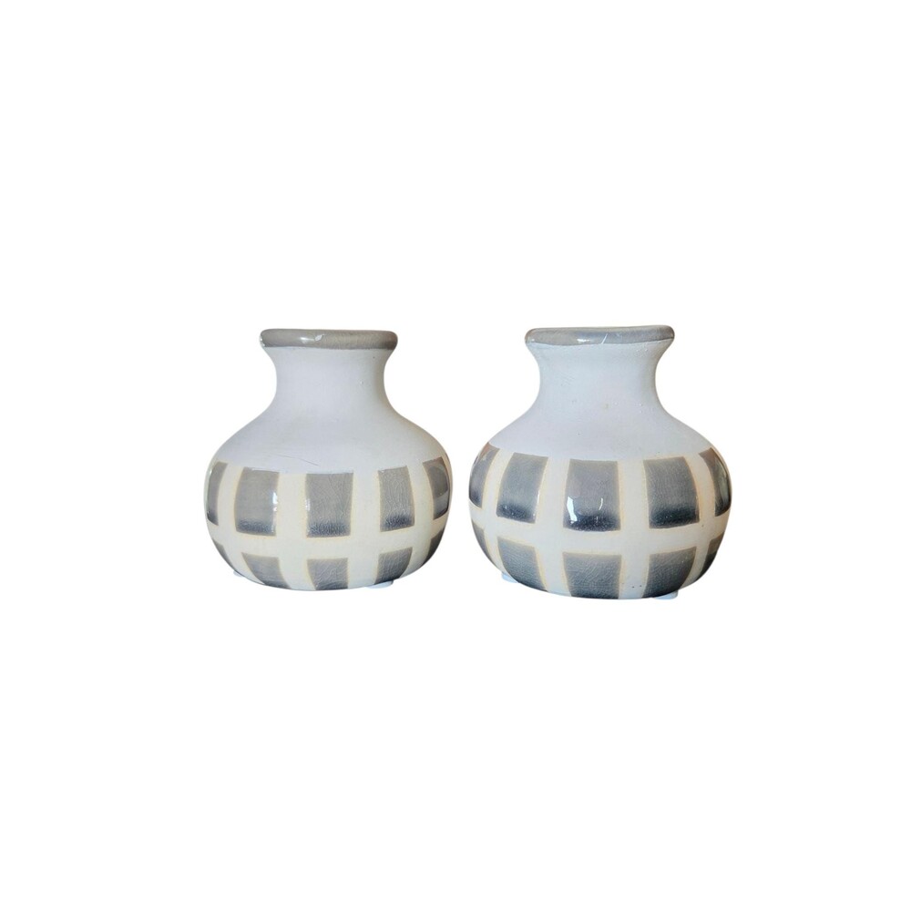 Vintage Minimalist Boho Southwestern Pottery Bud Vases, Set of 2